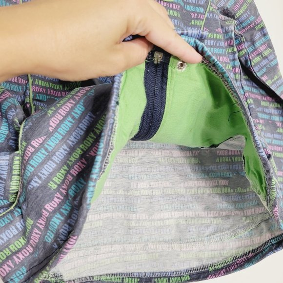 Roxy Windbreaker Jacket Coat Logo Graphic Print Multicolor Pastel Hooded XL - Picture 2 of 12